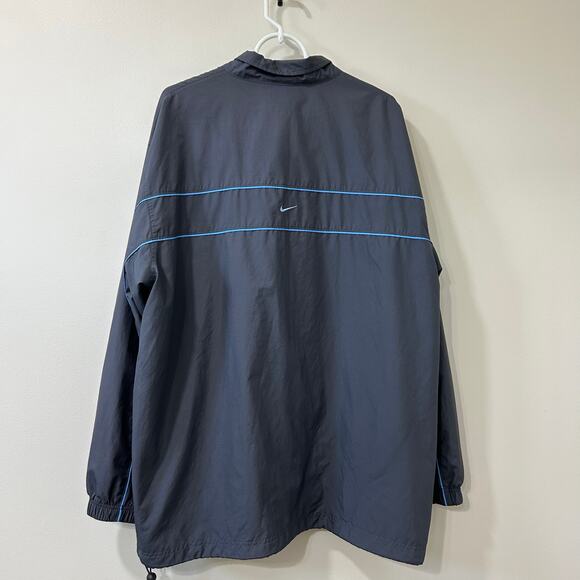 Nike Vtg Mens Sz XXL Gray & Blue Full Zip Windbreaker Jacket Gray Tag Logo - Picture 6 of 7